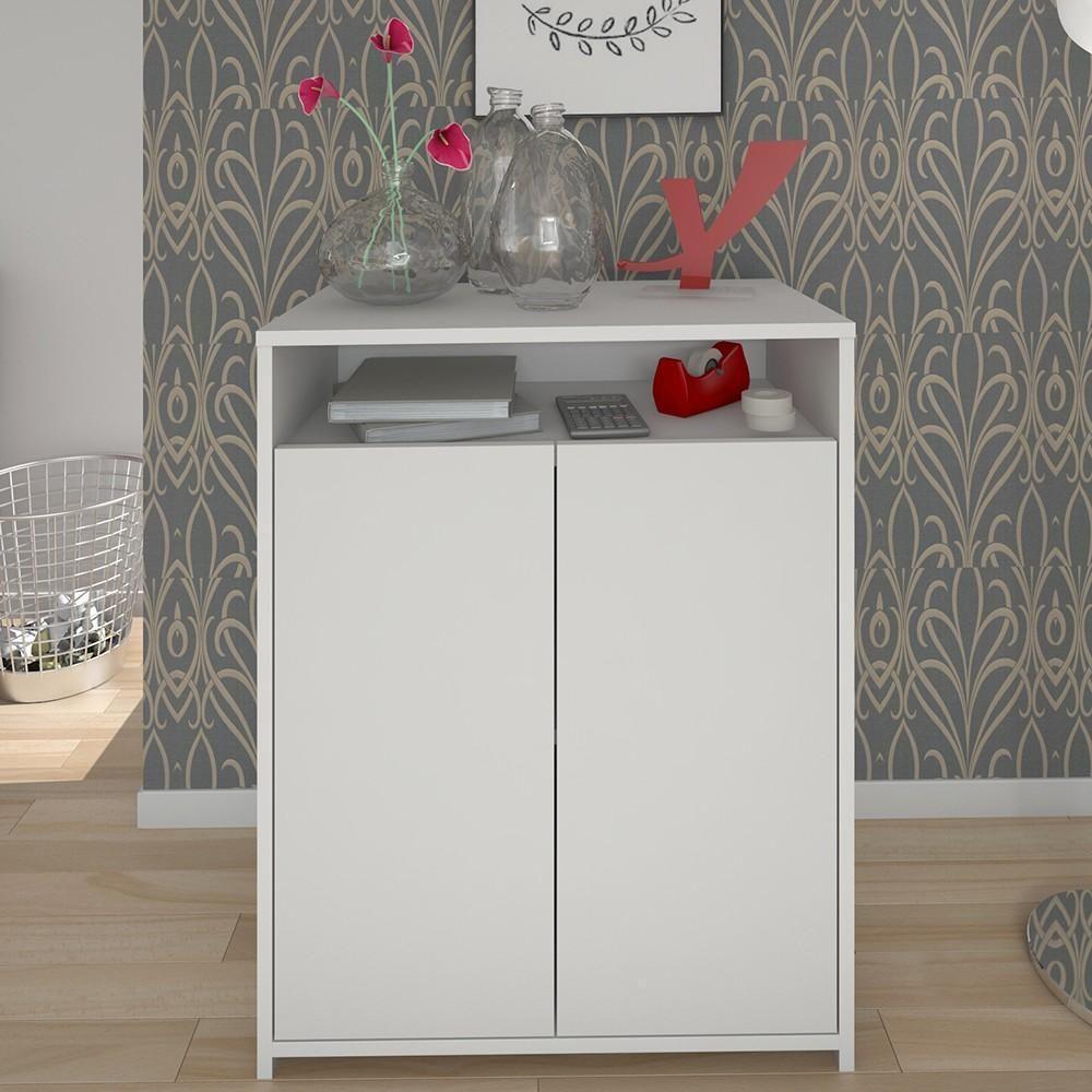 Mesa Escrivaninha Em L Eron E Balcão 60cm 2 Portas Look A06 Branco - Mpozenato - 9