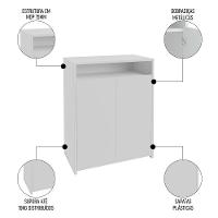 Mesa Escrivaninha Em L Eron E Balcão 60cm 2 Portas Look A06 Branco - Mpozenato - 2