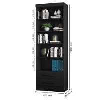 Kit 3 Estantes Livreiro 2 Gavetas E 5 Prateleiras Fancy Q01 Preto Fosco - Mpozenato - 3