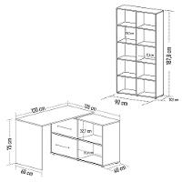 Mesa Escrivaninha Em L Link E Estante Livreiro 90x187cm Lean A06 Branco - Mpozenato