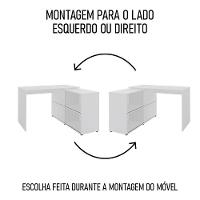 Mesa Escrivaninha Em L Link E Estante Livreiro 90x187cm Lean A06 Branco - Mpozenato - 6