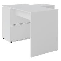 Mesa Escrivaninha Em L Link E Estante Livreiro 90x187cm Lean A06 Branco - Mpozenato - 9