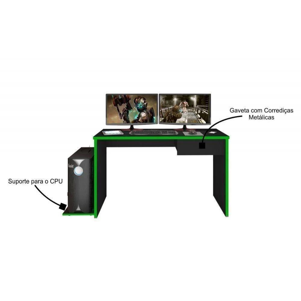 Mesa Gamer Para Computador E Estudo Gelius M09 Preto-verde - Mpozenato - 3