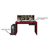 Mesa Gamer Para Computador E Estudo Gelius M09 Preto-vermelho - Mpozenato - 3