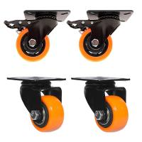 Kit 4 Rodas Rodinhas Giratórias Reforçada 40mm 1,5 Pol Com Trava - 1