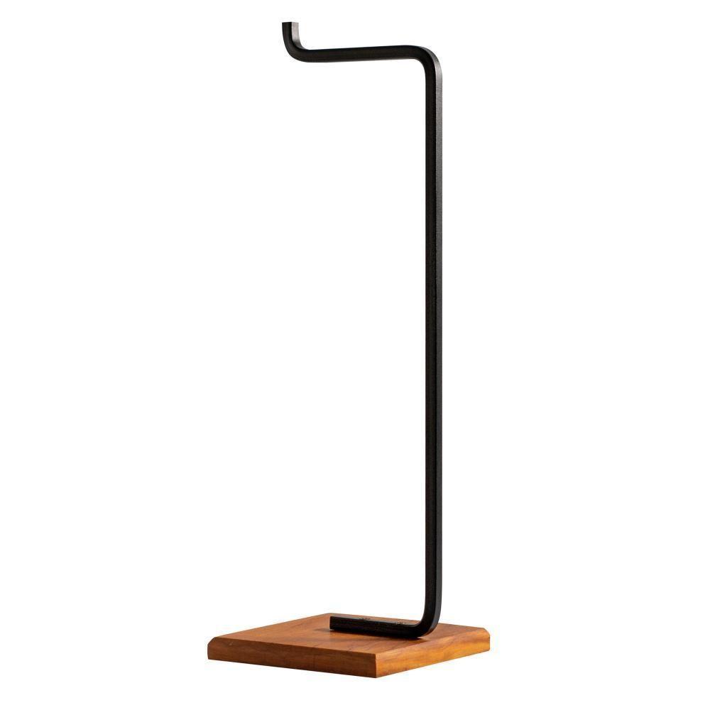 Porta Papel Higiênico De Chão Glam Base De Madeira D09 Preto - Mpozenato - 1