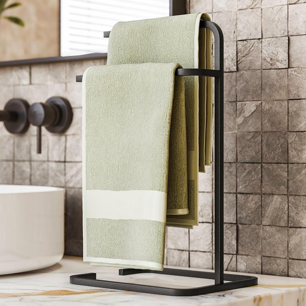 Porta Toalha De Rosto Para Pia Luxe Em Aço D09 Preto - Mpozenato - 2