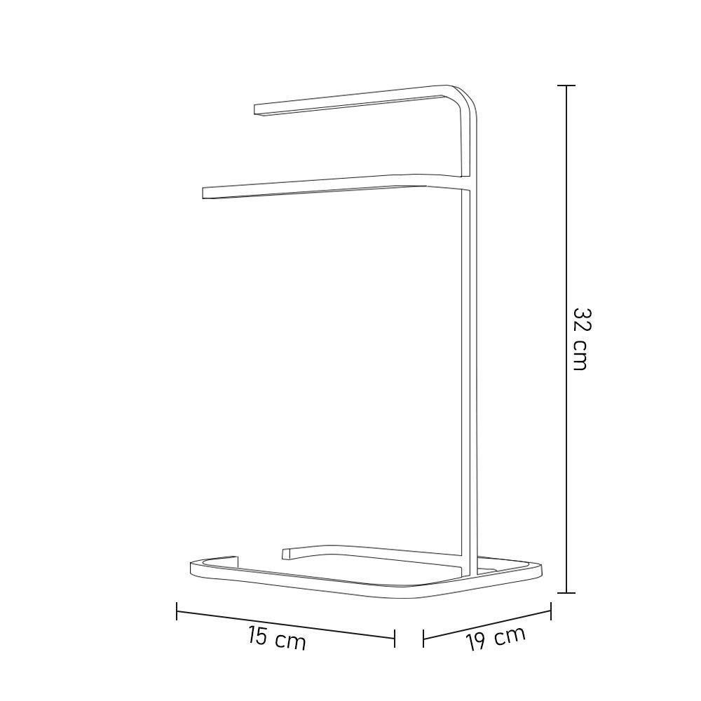 Porta Toalha De Rosto Para Pia Luxe Em Aço D09 Preto - Mpozenato - 4