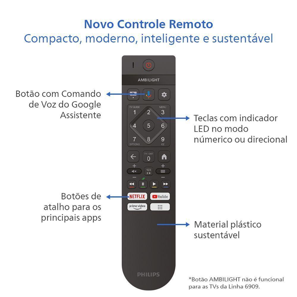 Smart TV Philips 43 Full HD Google TV Comando De Voz HDR Preto Bivolt - 6