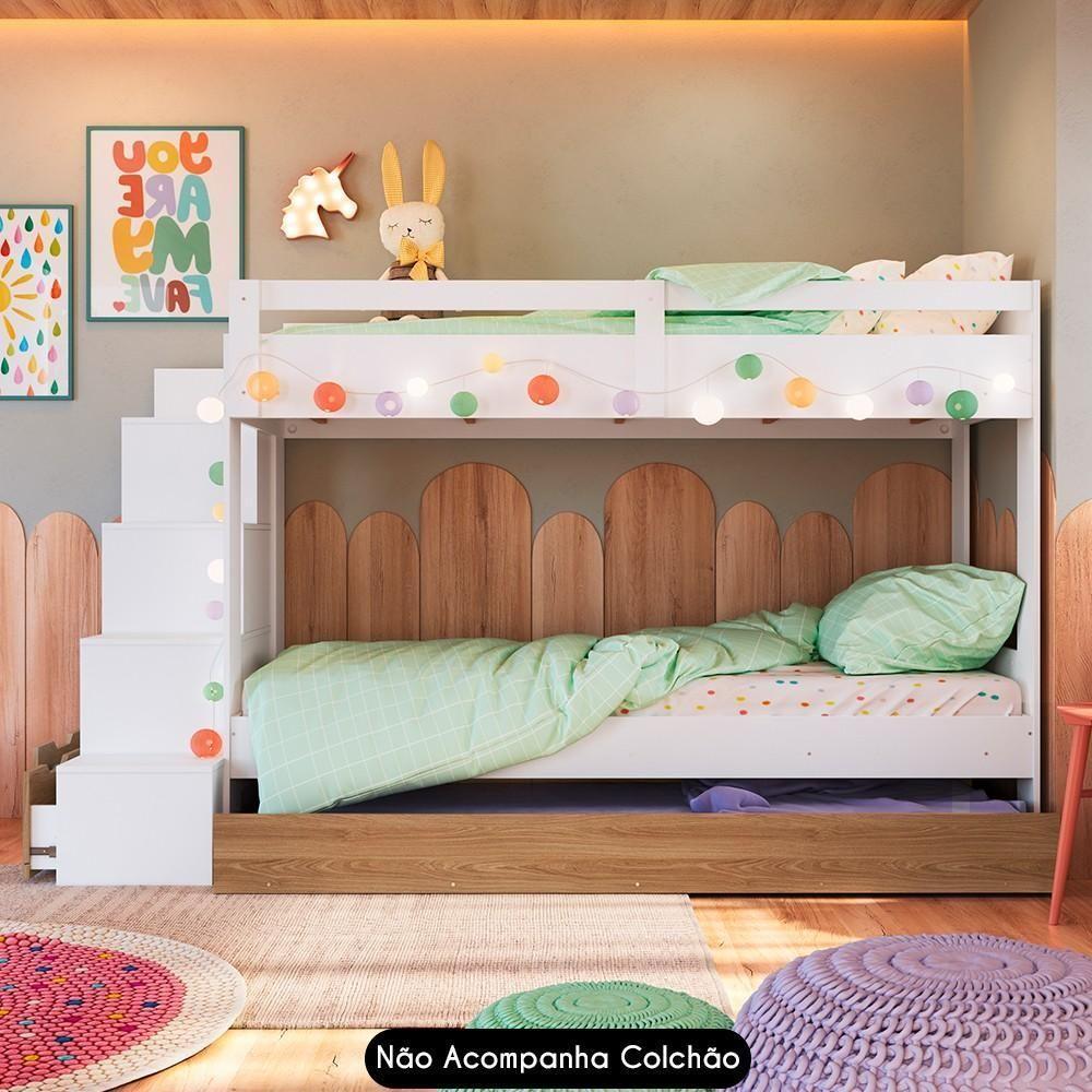 Treliche Infantil Com Escada E Nichos Infix C06 Branco-aveiro - Mpozenato - 5