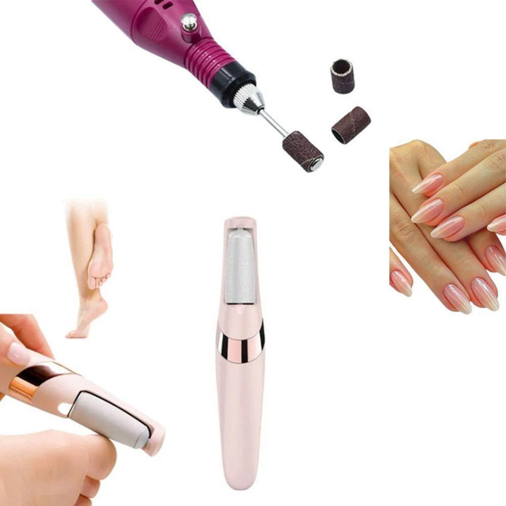 Kit Lixadeira Unha Eletrica Profissional Motor Bivolt E Removedor De Calos Esfoliador Para Os Pés USB - 2