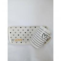 Kit Xicara De Cafe 80ml Com Pires Retangular Porcelana Branco - 5