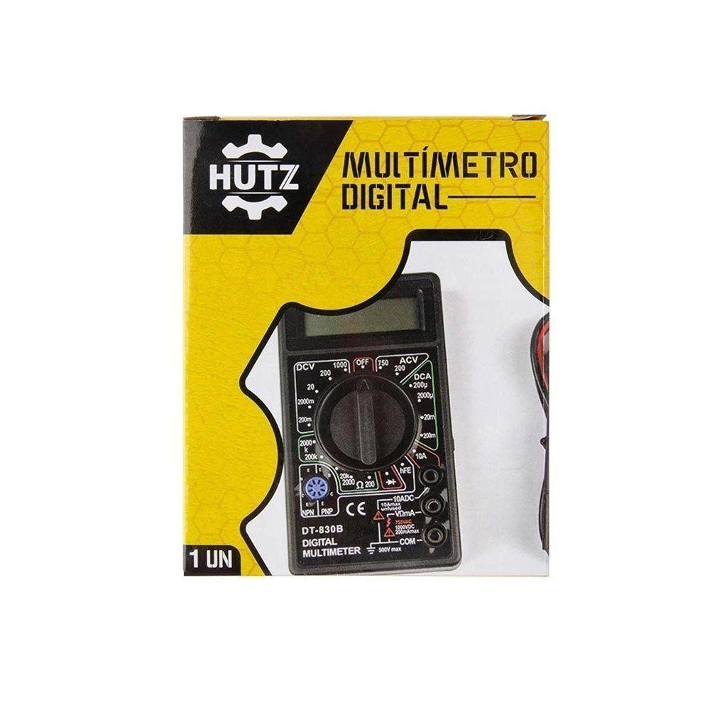 Multímetro Digital Profissional Portátil Com Cabo Teste Hutz - 1