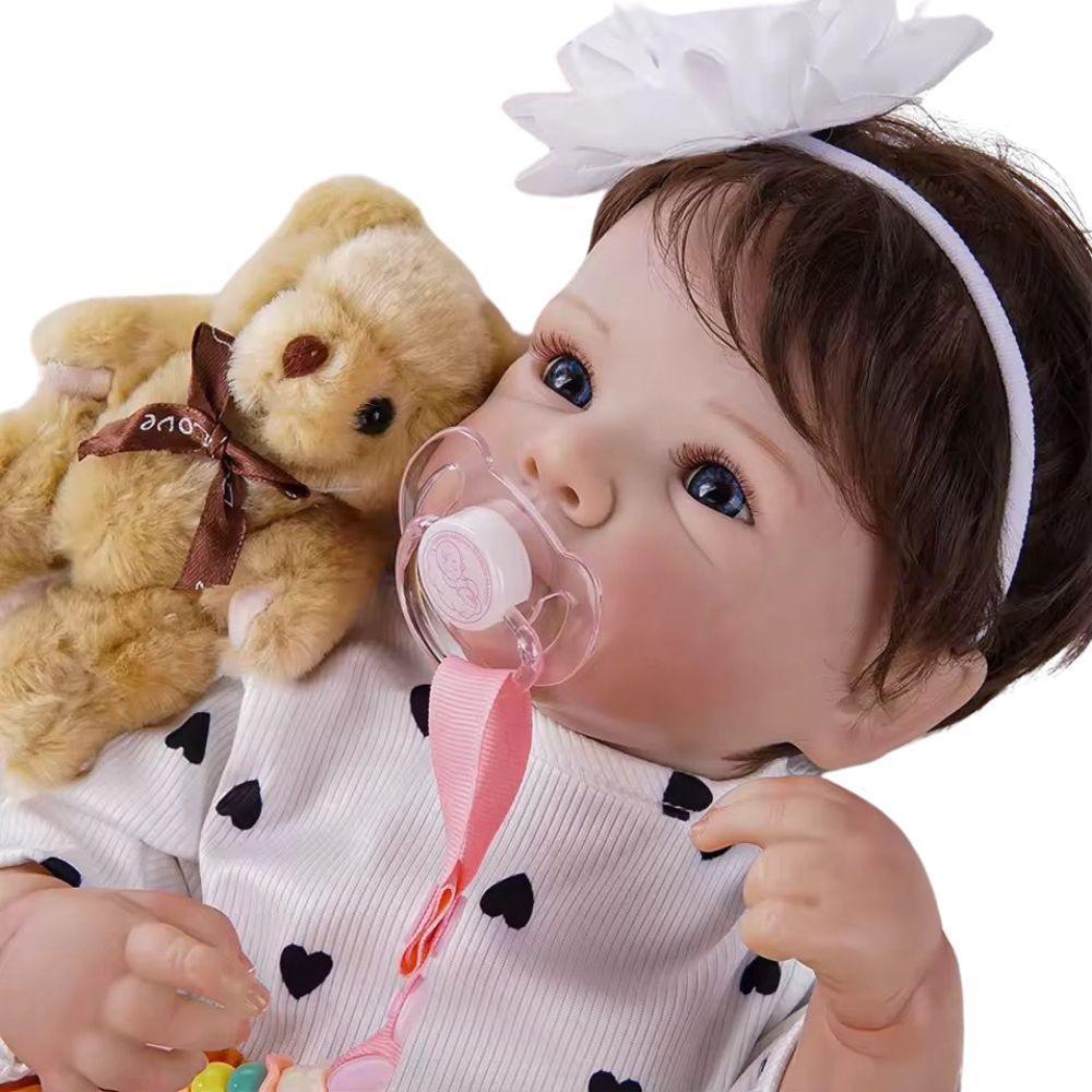 Bebê Reborn Menina Olhos Abertos Artesanal Corpo De Vinil De Silicone Macio - 1