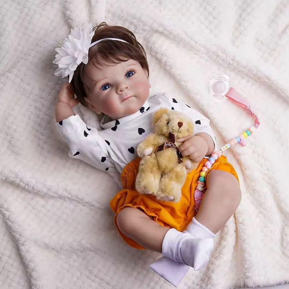 Bebê Reborn Menina Olhos Abertos Artesanal Corpo De Vinil De Silicone Macio - 3