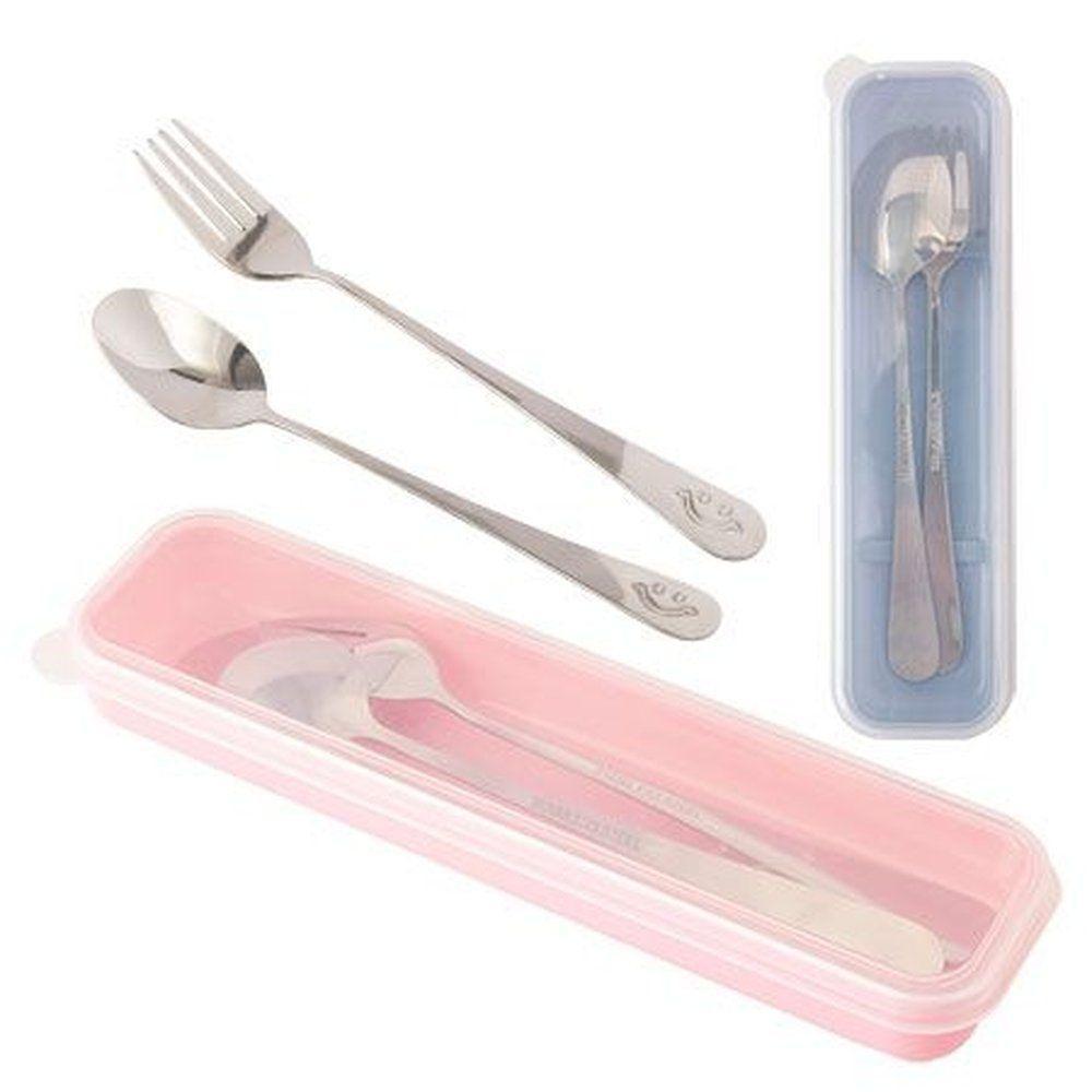 Kit Garfo E Colher Infantil Talher Aço Inox Plástico Ck6503 - 1