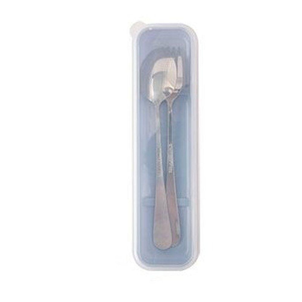 Kit Garfo E Colher Infantil Talher Aço Inox Plástico Ck6503 - 5