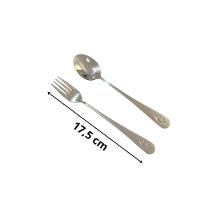 Kit Garfo E Colher Infantil Talher Aço Inox Plástico Ck6503 - 2