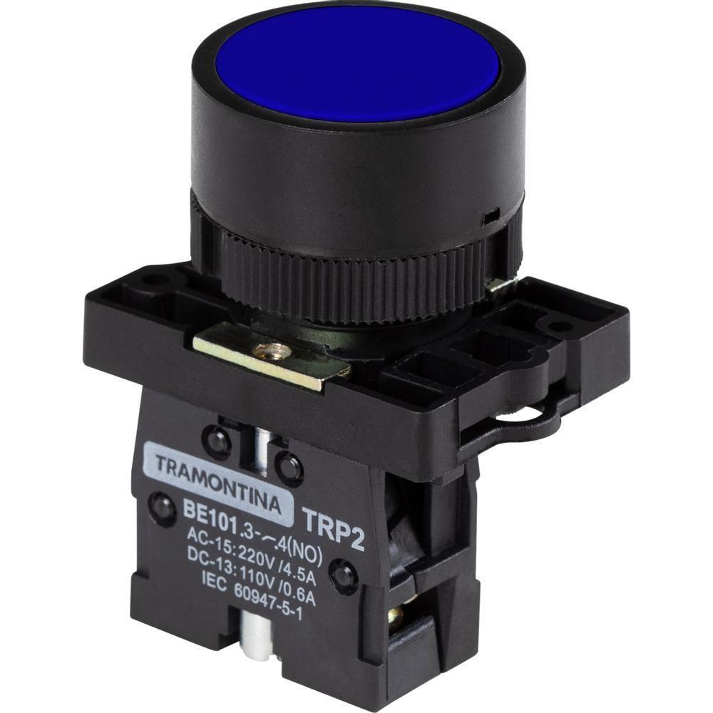 Botão De Impulso Trp2 Ea61 1Na Azul Com Base De Plástico - 1