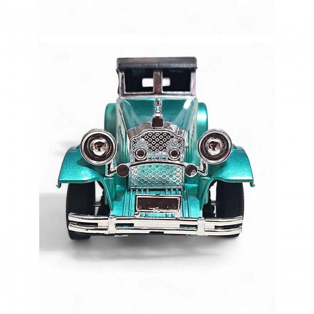 Carrinho Miniatura Antigo Clássico Fricção Colecionável 24cm Verde Metálico Jr0867 - 5