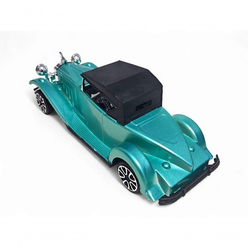 Carrinho Miniatura Antigo Clássico Fricção Colecionável 24cm Verde Metálico Jr0867 - 6