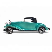 Carrinho Miniatura Antigo Clássico Fricção Colecionável 24cm Verde Metálico Jr0867 - 3