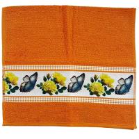 Toalha De Rostotransfer Felpuda Floral 42cm X 72cm Savitex Laranja - 1