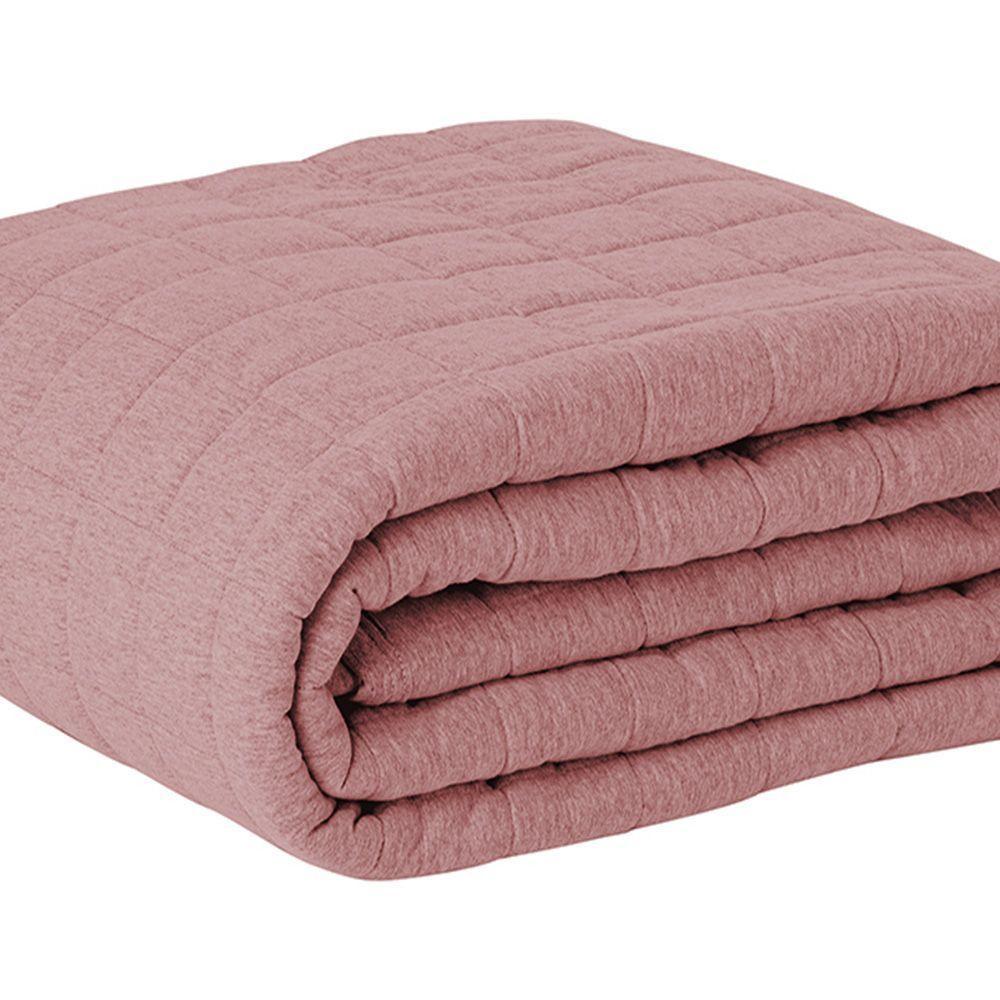 Cobre Leito Tecebem Casal Malha Lisa 210 X 240cm Rose - 1