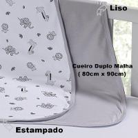 Cueiro Duplo Tecebem Baby Malha 100% Algodão Estampado Leon 80cm X 90cm Cinza - 4