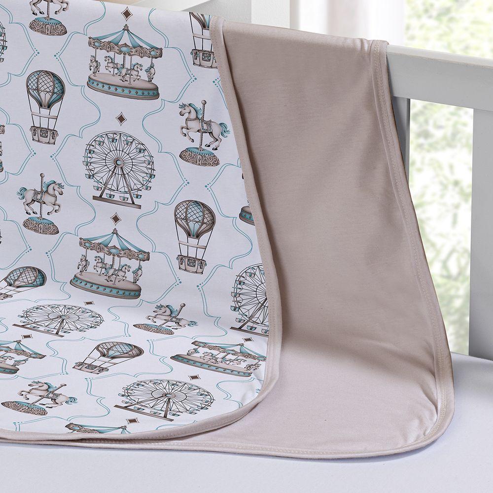 Cueiro Duplo Tecebem Baby Malha 100% Algodão Estampado Jean 80cm X 90cm Trigo - 2