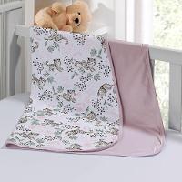 Cueiro Duplo Tecebem Baby Malha 100% Algodão Estampado Lizi 80cm X 90cm Rosinha - 1