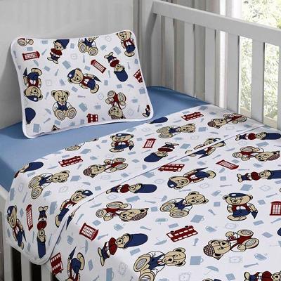 Jogo De Cama Tecebem Baby Malha Estampado Greg 3 Pçs Azul