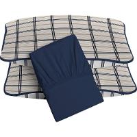 Jogo De Cama Tecebem Queen Malha 100% Algodão Otto 3 Peças Premium Marinho - 1