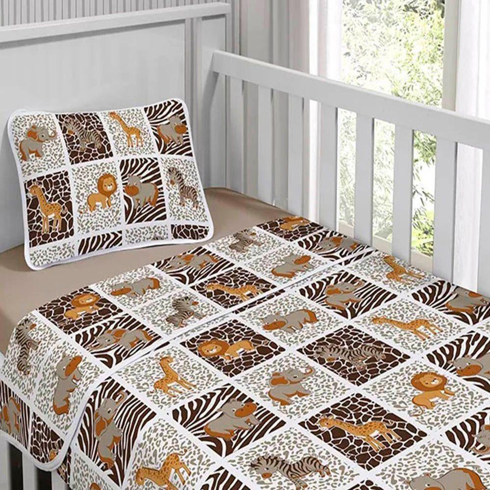 Jogo De Cama Tecebem Malha Berço Estampado Alivio 3 Peças Duna - 1