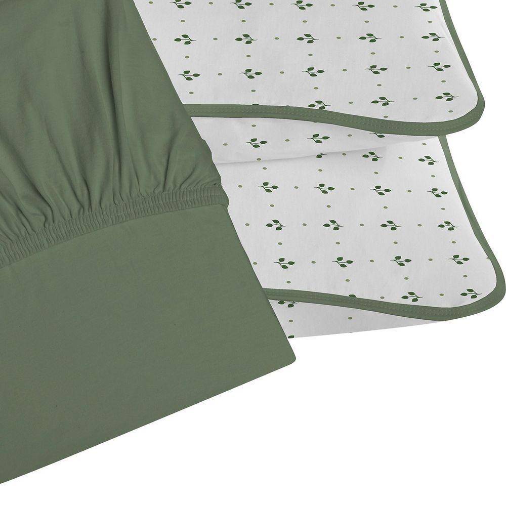 Jogo De Cama Tecebem Queen Malha 100% Algodão Hugo 3 Peças Premium Oliva - 2