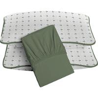 Jogo De Cama Tecebem Queen Malha 100% Algodão Hugo 3 Peças Premium Oliva - 1