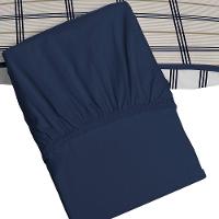 Jogo De Cama Tecebem Solteiro King Malha 100% Algodão Otto 2 Peças Premium Marinho - 2