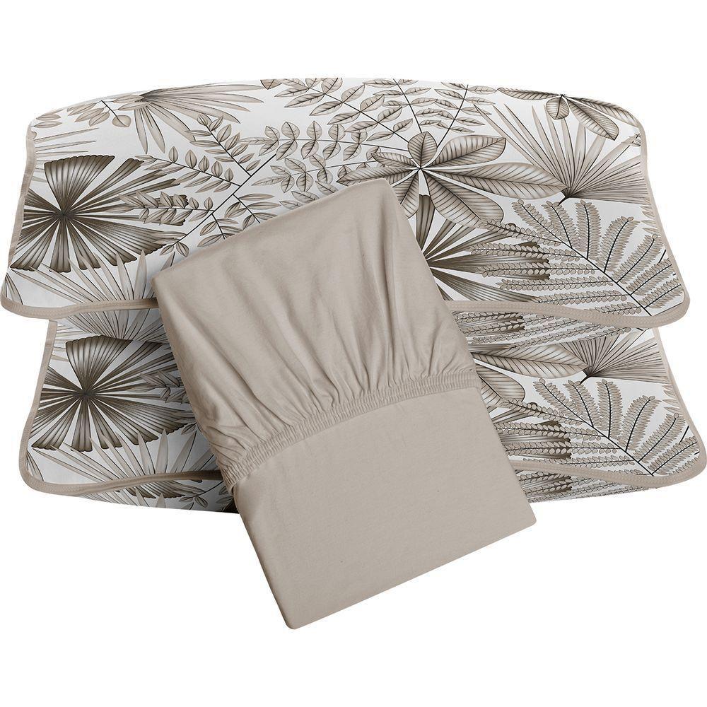 Jogo De Cama Tecebem Casal Malha 100% Algodão Cloe 3 Peças Premium Trigo - 1