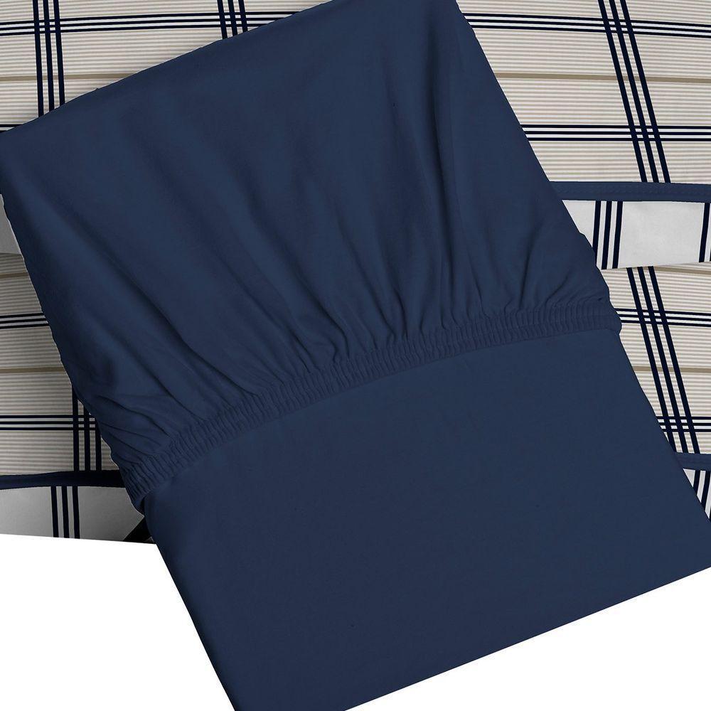 Jogo De Cama Tecebem Casal Malha 100% Algodão Otto 3 Peças Premium Marinho - 3