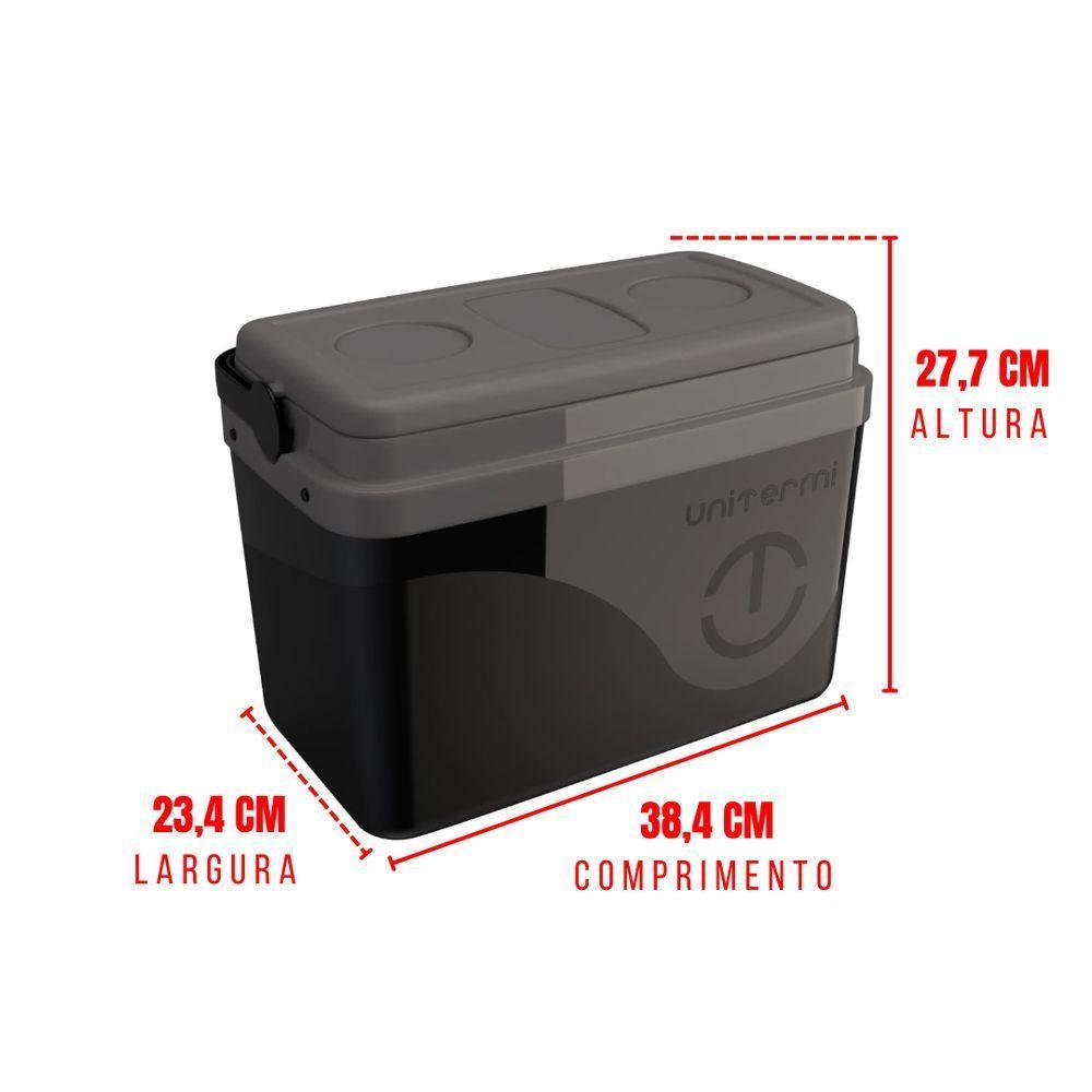 Caixa Térmica Cooler 15 Litros Com Alça Preta - Unitermi - 2