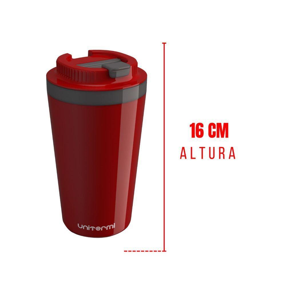 Copo Térmico Com Tampa 400 Ml Vermelho - Unitermi - 3