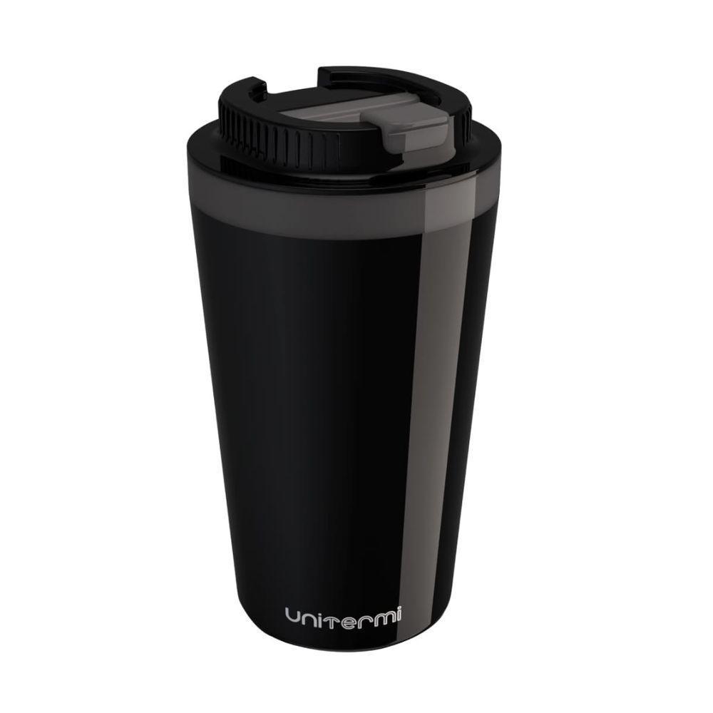 Copo Térmico Com Tampa 400 Ml Preto - Unitermi - 1