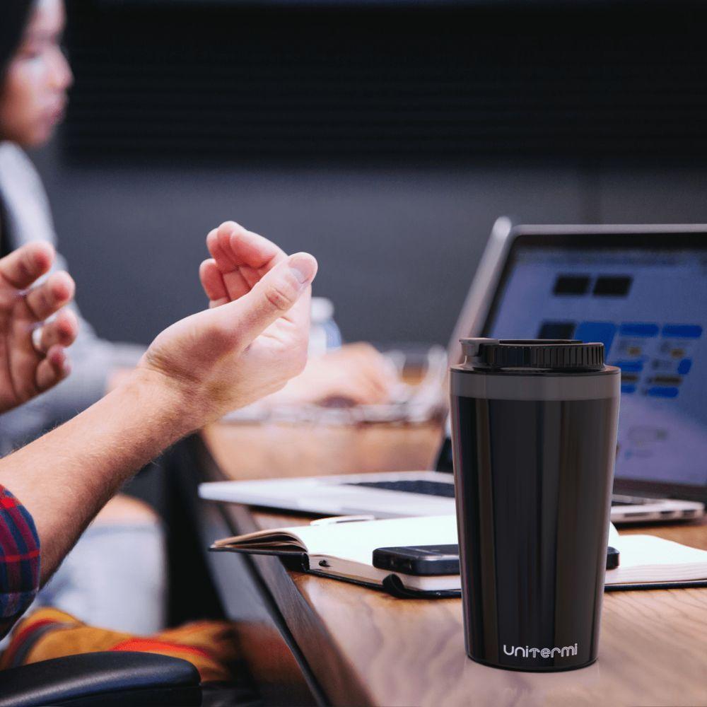 Copo Térmico Com Tampa 400 Ml Preto - Unitermi - 2