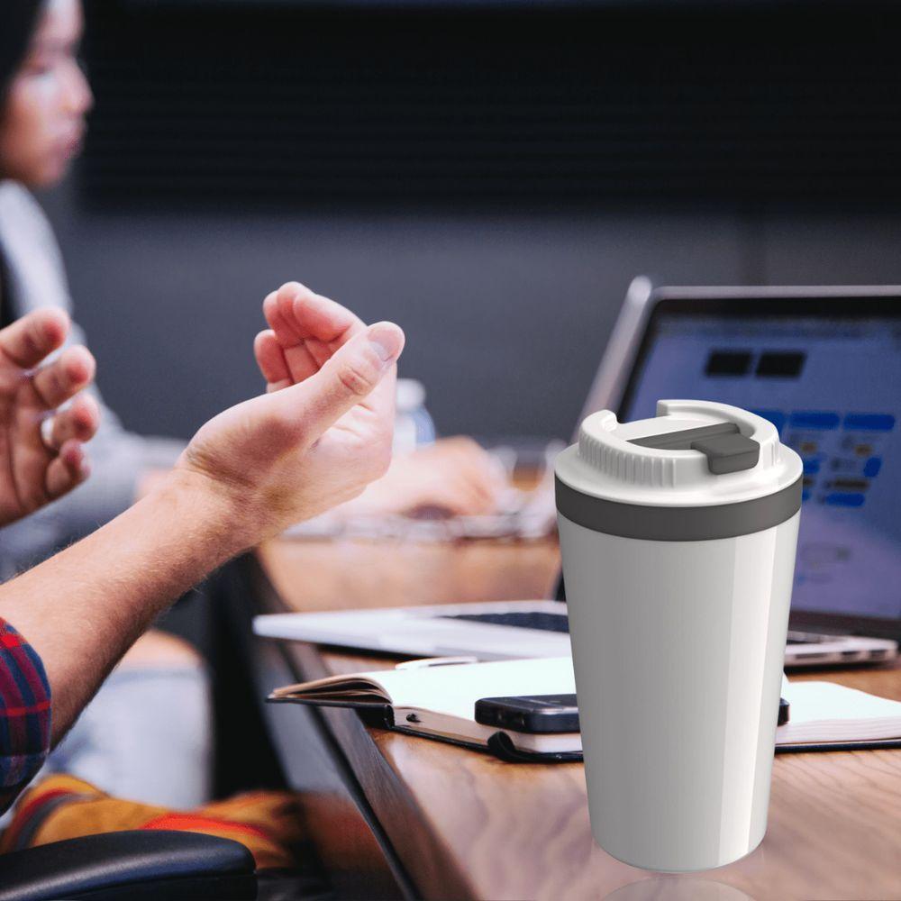 Copo Térmico Com Tampa 400 Ml Branco - Unitermi - 2