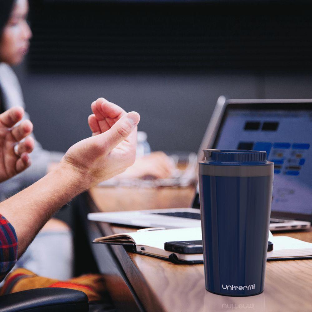 Copo Térmico Com Tampa 400 Ml Azul - Unitermi - 2