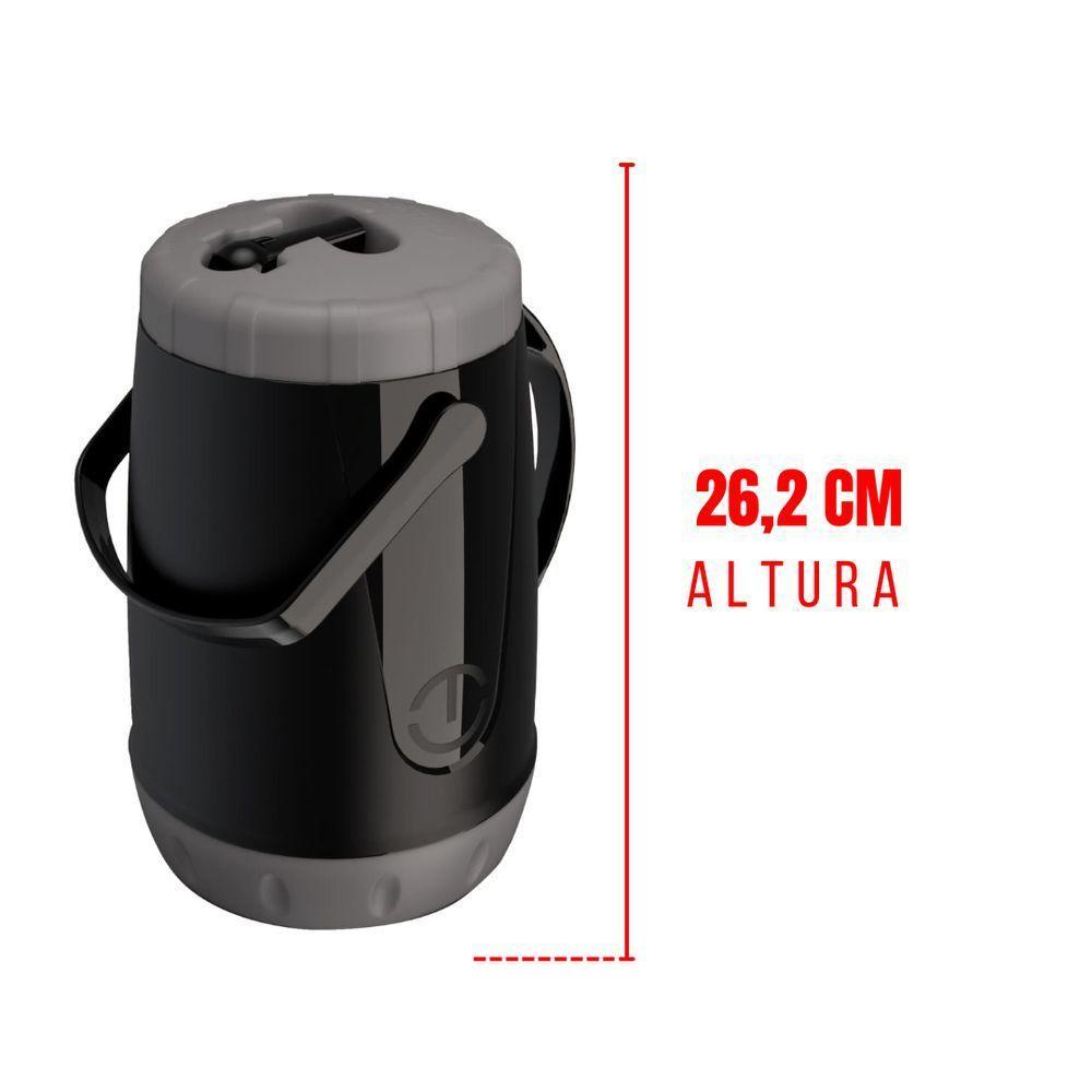 Jarra Térmica Pavia 2,5 Litros Alça Dupla Preta - Unitermi - 3