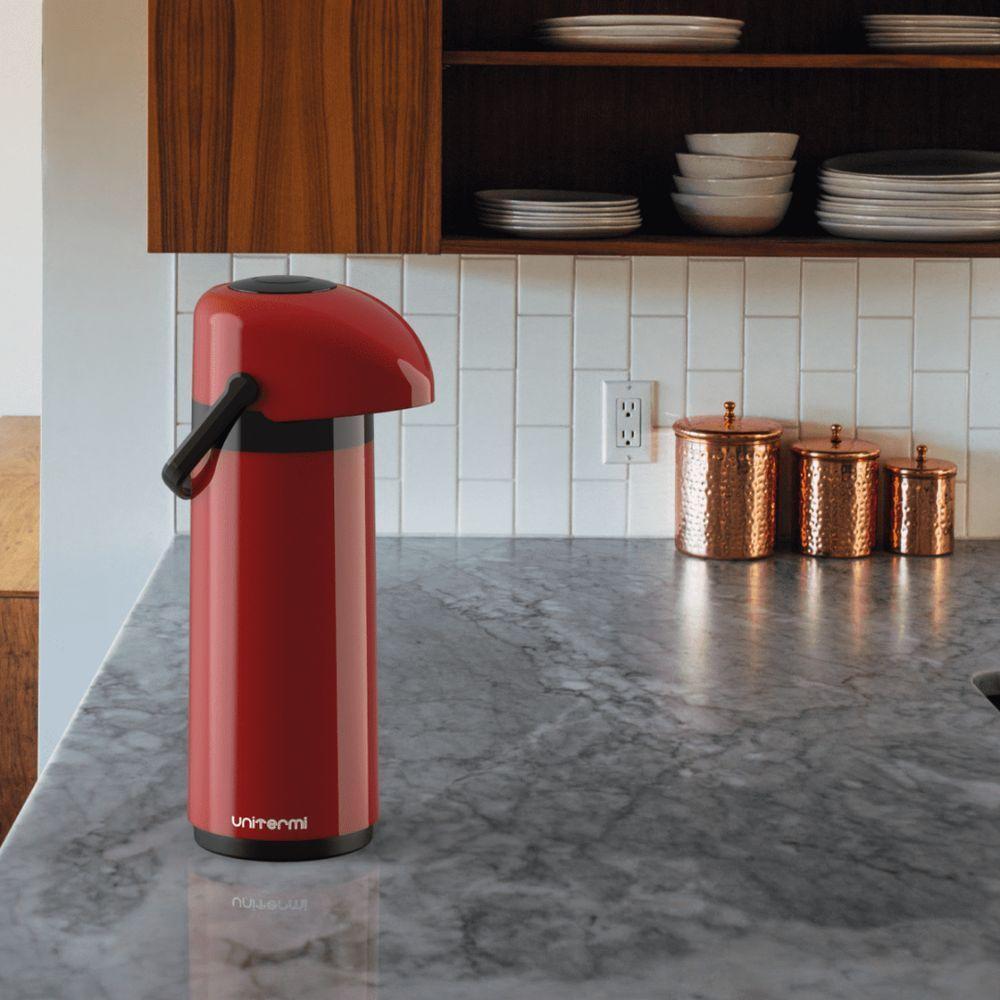 Garrafa Térmica Pressão Verona 1 L Vermelha - Unitermi - 2