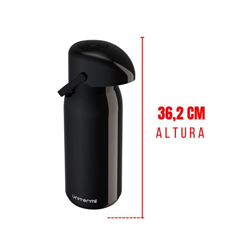 Garrafa Térmica Pressão Verona 1,8 L Preta - Unitermi - 3