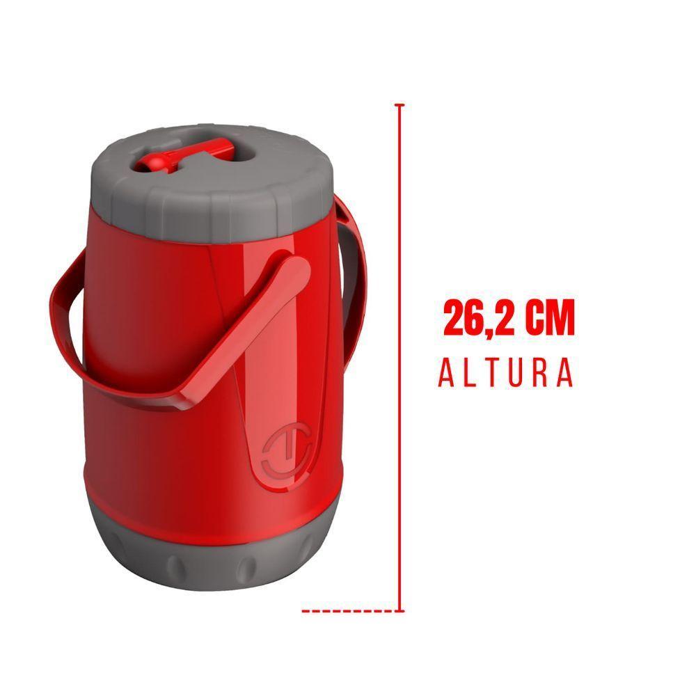 Jarra Térmica Pavia 2,5 Litros Alça Dupla Vermelha - Unitermi - 2