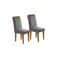 Cadeira Sala de Jantar Amsterdã Kit 2 Un Imbuia/Veludo Grafite - Rufato - 1